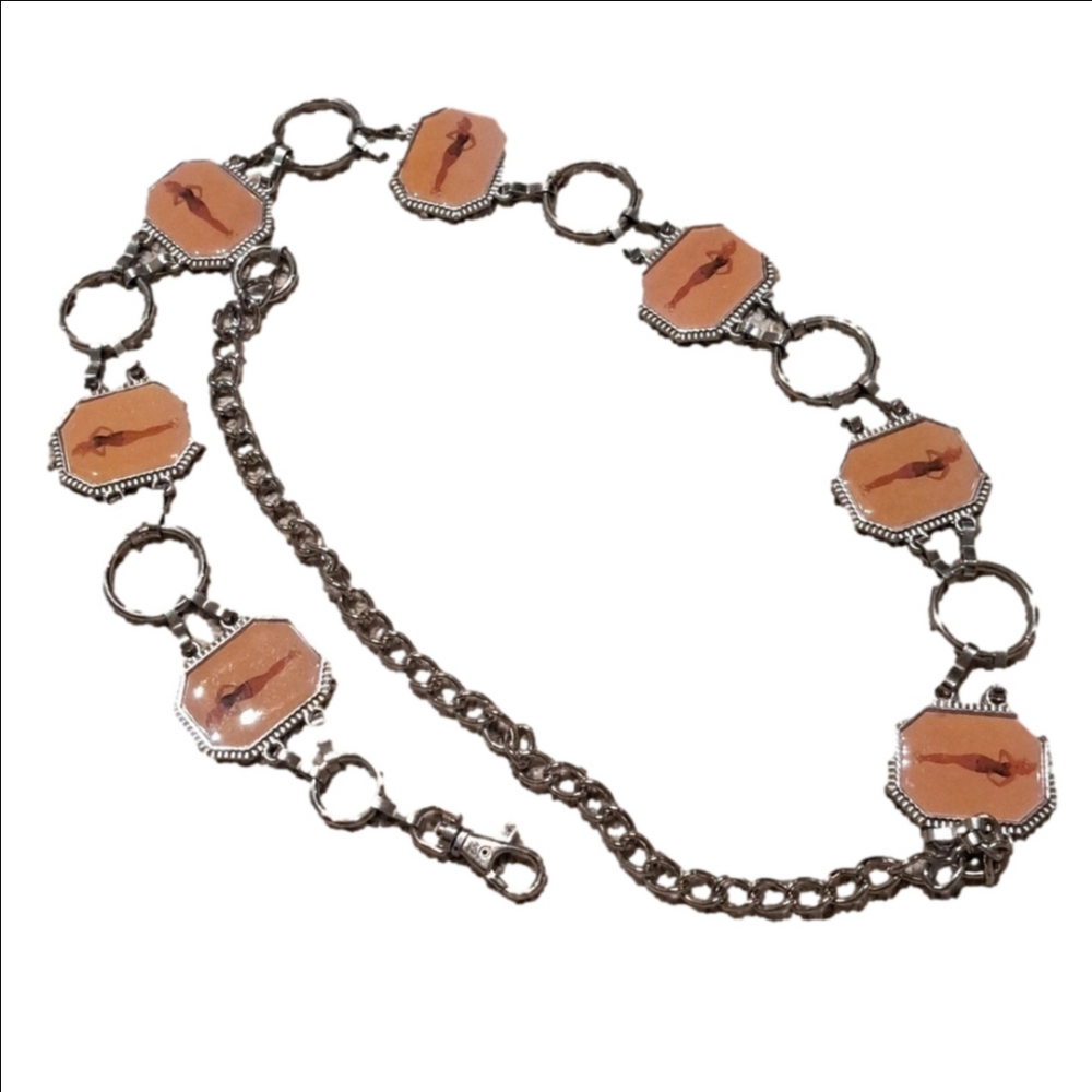 Heavy VINTAGE 28-inch pinup chain belt with 16-inch extender